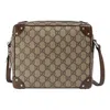 Gucci Leather Detail Shoulder Bag Beige Ebony