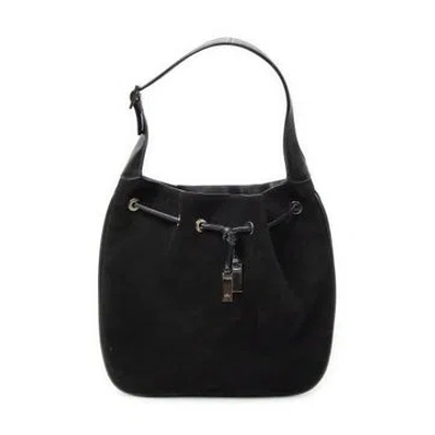 Pre-owned Gucci Leather Drawstring Hobo Null In Black