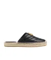 GUCCI LEATHER ESPADRILLE WITH DOUBLE G