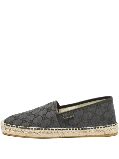 Pre-owned Gucci Leather Espadrilles In Black