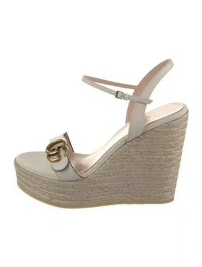 Pre-owned Gucci Leather Espadrilles In Neutral