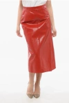Gucci Leather Flared Skirt With Reptile Print