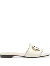 Gucci Leather Flat Sandals In White