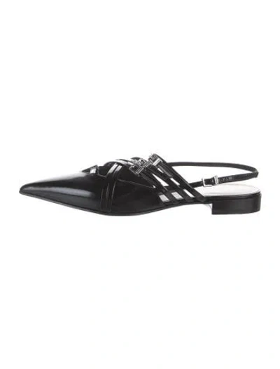 Pre-owned Gucci Leather Flats In Black