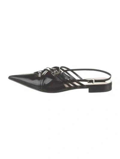 Pre-owned Gucci Leather Flats In Black