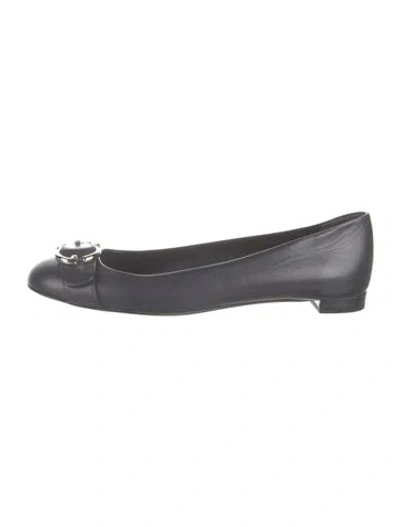 Pre-owned Gucci Leather Flats In Blue