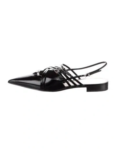 Pre-owned Gucci Leather Flats W/ Tags In Black