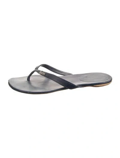 Pre-owned Gucci Leather Flip Flops In Purple