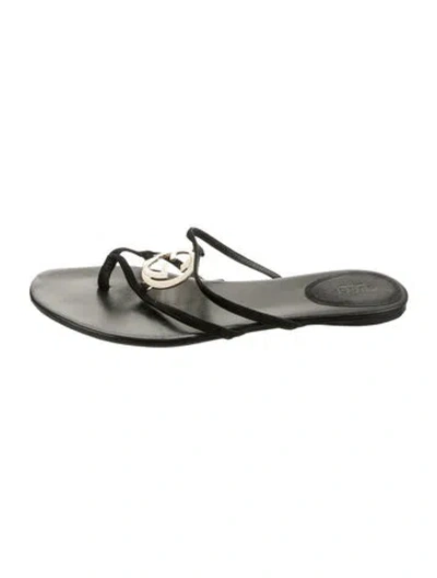 Pre-owned Gucci Leather Flip Flops In White