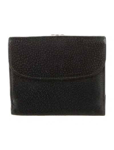 Pre-owned Gucci Leather French Purse In Black