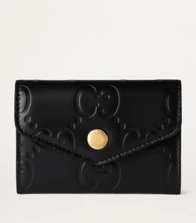 Gucci Leather Gg Card Holder In Black