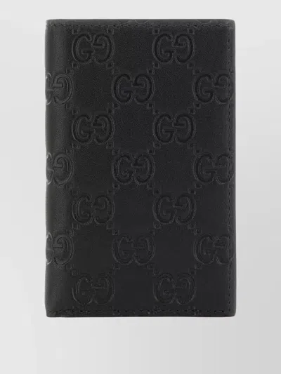 Gucci Leather Gg Emblem Compact Card Holder
