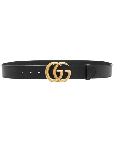 Pre-owned Gucci Leather Gg Marmont Belt (authentic Pre-loved)