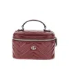 Gucci Leather 'gg Marmont' Mini Vanity Bag In Red