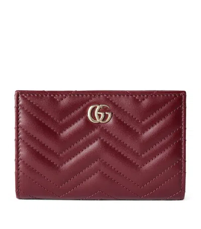 Gucci Leather Gg Marmont Wallet In Burgundy