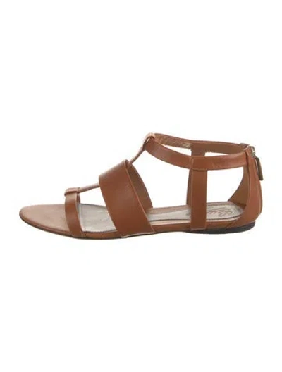 Pre-owned Gucci Leather Gladiator Sandals In Brown