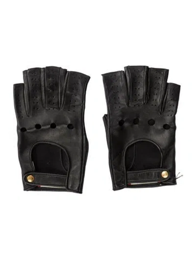 Pre-owned Gucci Leather Gloves In Black