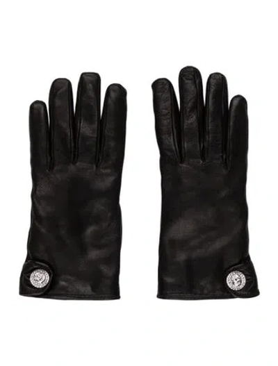 Pre-owned Gucci Leather Gloves In Black