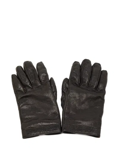 Pre-owned Gucci Leather Gloves In Black