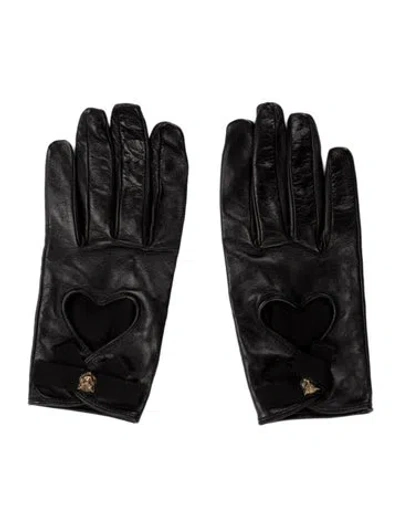 Pre-owned Gucci Leather Gloves In Black