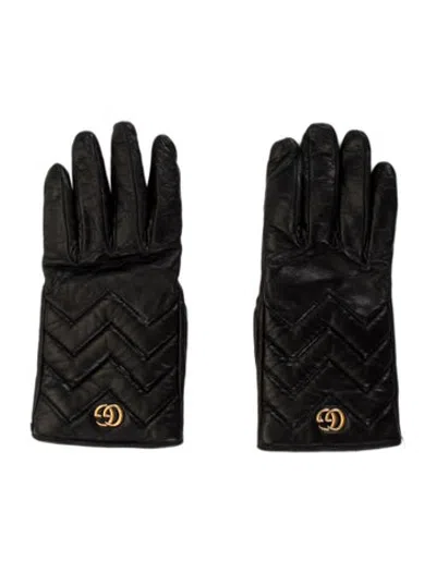 Pre-owned Gucci Leather Gloves In Black
