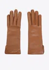 Gucci Leather Gloves In Brown