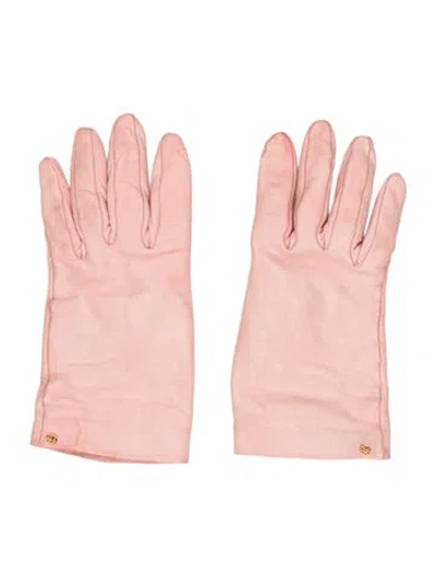 Pre-owned Gucci Leather Gloves In Pink