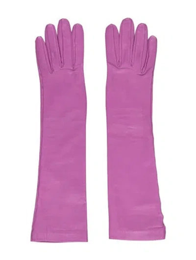 Pre-owned Gucci Leather Gloves In Pink