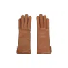 Gucci Long Smooth Leather Gloves For All Seasons In Brown