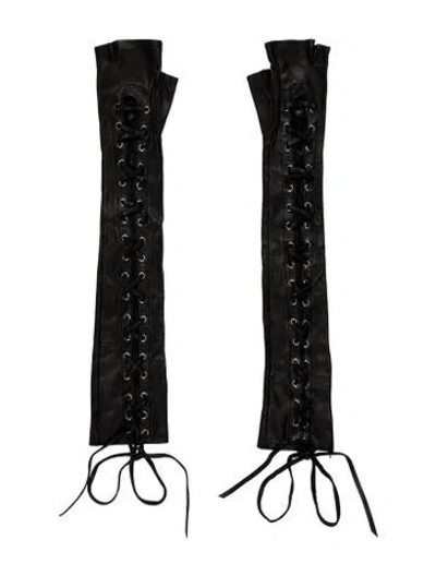 Pre-owned Gucci Leather Gloves  W/tags In Black