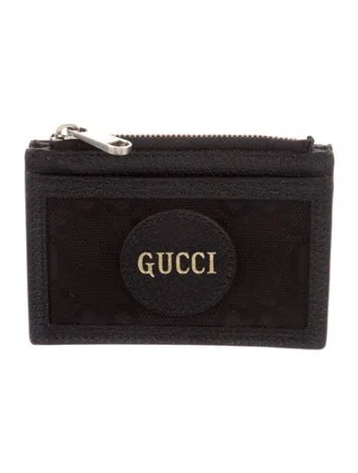 Pre-owned Gucci Leather Graphic Print Wallet In Black