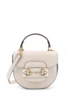 Gucci Leather Handbag With Horsebit Detail On The Front In White