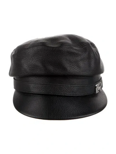 Pre-owned Gucci Leather Hat Size S In Black