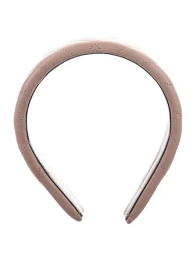 Pre-owned Gucci Leather Headband In Neutral