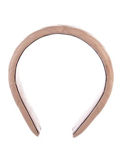 Pre-owned Gucci Leather Headband In Neutrals