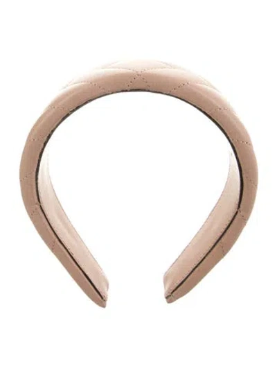 Pre-owned Gucci Leather Headband In Neutrals