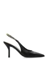 Gucci Signoria Embellished Patent-leather Slingback Pumps In Black