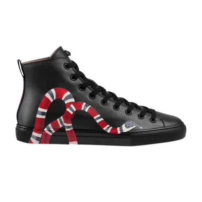 Pre-owned Gucci Leather High Top 'snake' | Black | Men's Size 7.5