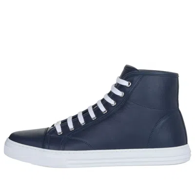 Gucci Leather High Top Sneaker 'dark Blue' In Multi