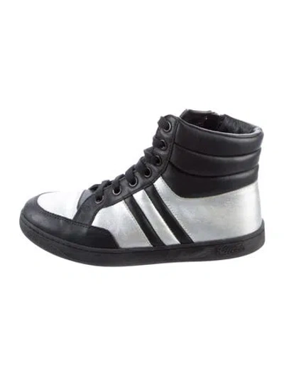 Pre-owned Gucci Babies' Leather High Top Sneakers In Multi
