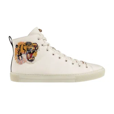 Pre-owned Gucci Leather High Top 'tiger' | White | Men's Size 8.5