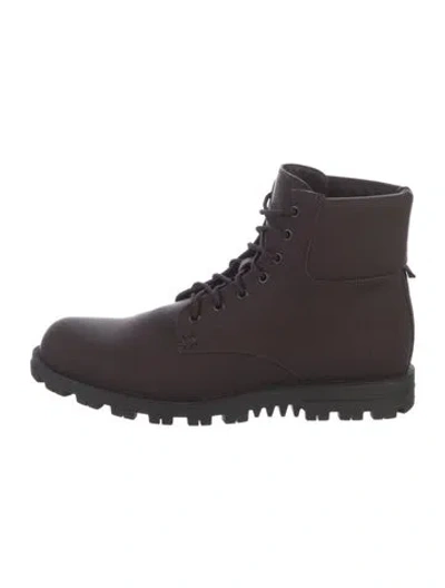 Pre-owned Gucci Leather Hiking Boots In Brown