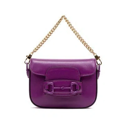Pre-owned Gucci Leather Horsebit 1955 In Purple