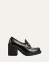 Gucci 100mm Horsebit Platform Loafers In Nero