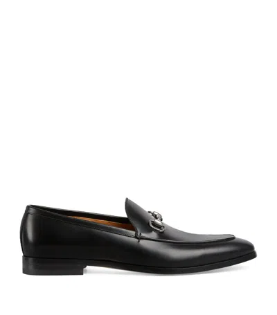 Gucci Leather Horsebit Loafers In Black