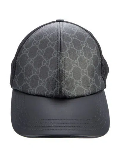 Pre-owned Gucci Leather Interlocking Gg Baseball Cap W/ Tags In Black