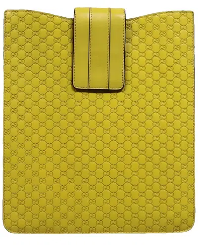 Gucci Leather Ipad Cover In Yellow