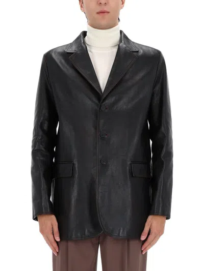 Gucci Leather Jacket In Black