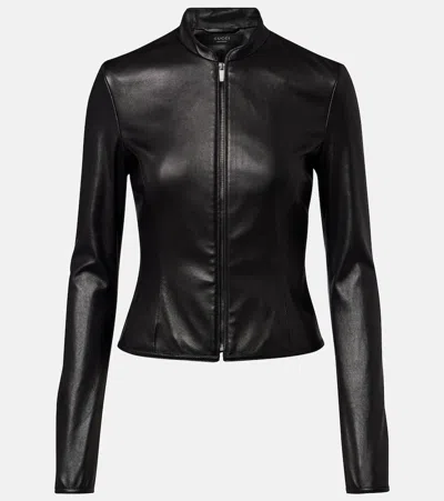 Gucci Leather Jacket In Black