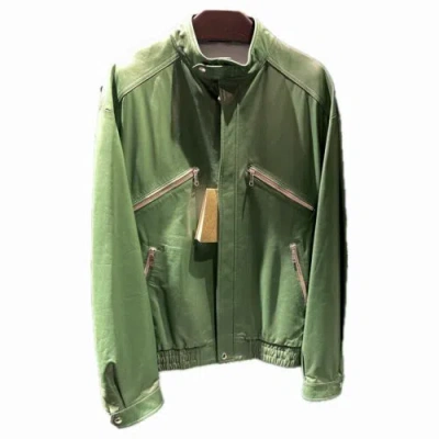 Pre-owned Gucci Leather Jacket In Medium And Large In Green